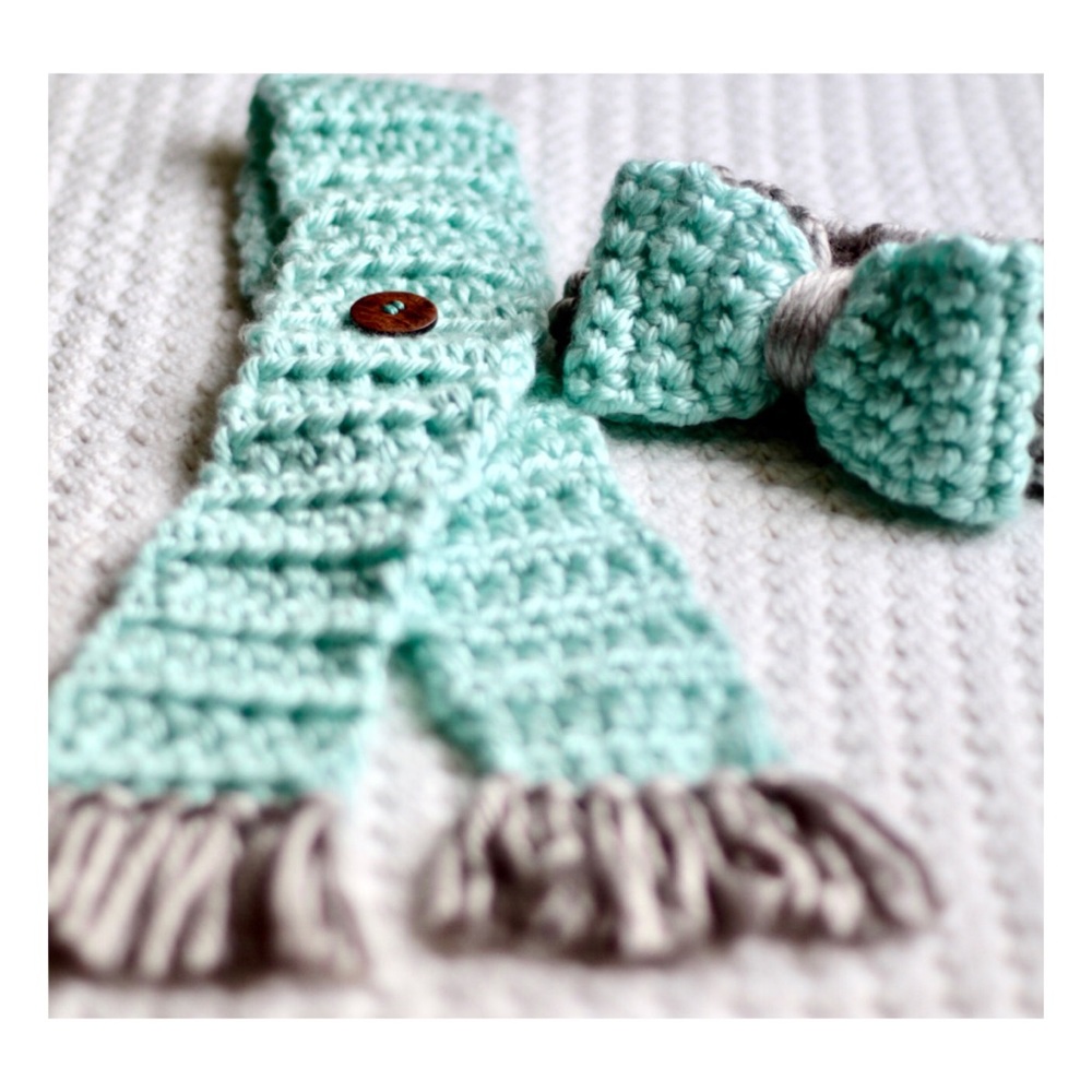 Toddler girl band, ear warmer with scarf